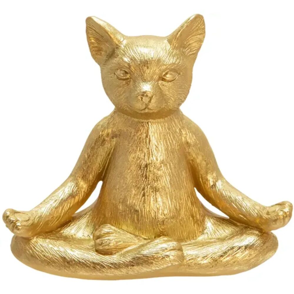 Decorative Yoga Kitty - Yoga Cat Solid Sculpture